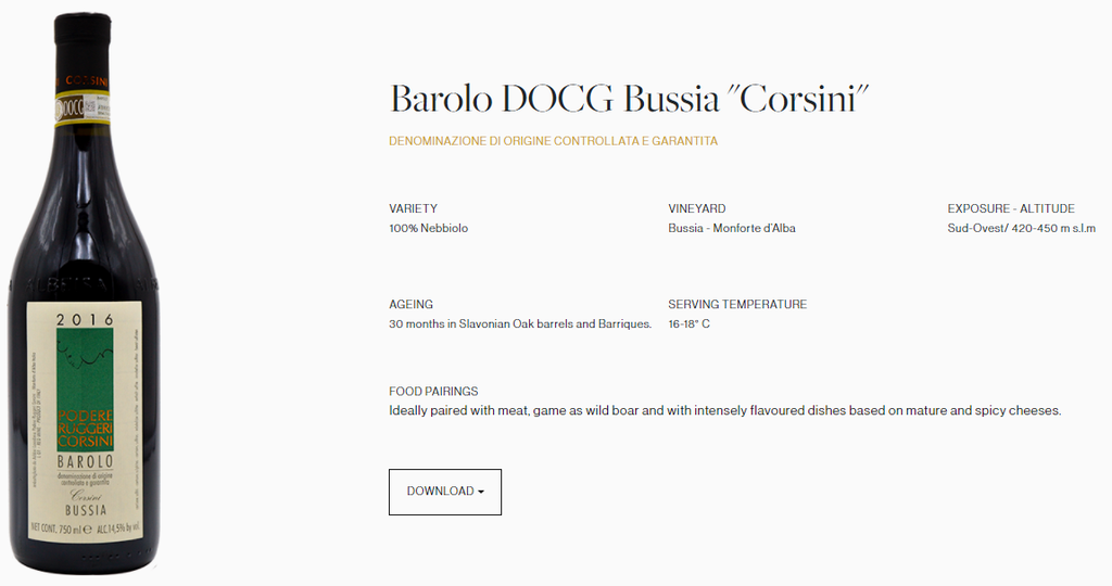 Podere Corsini   Barolo DOCG Bussia 37.5cl
