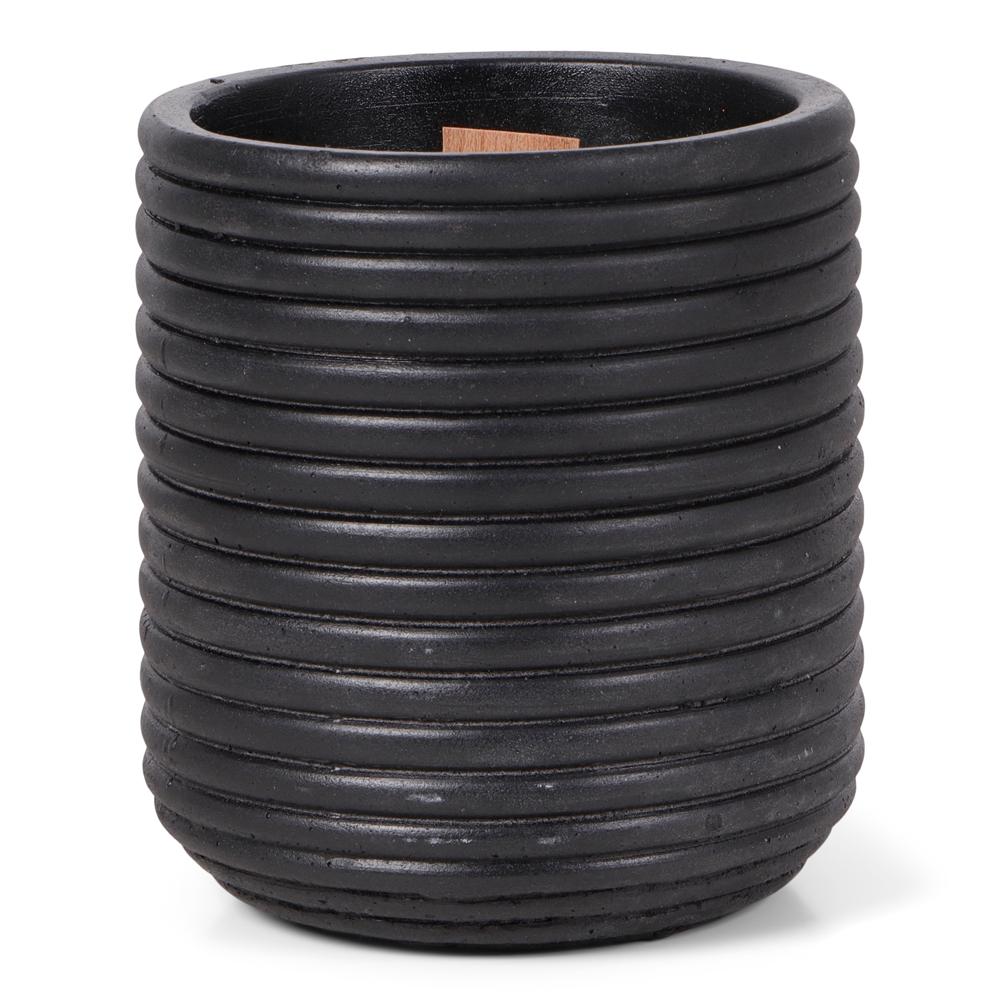 WOODEN WICK KAARS RIBBEL ZWART