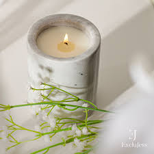 Exclujess Witte marmeren luxe geurkaars