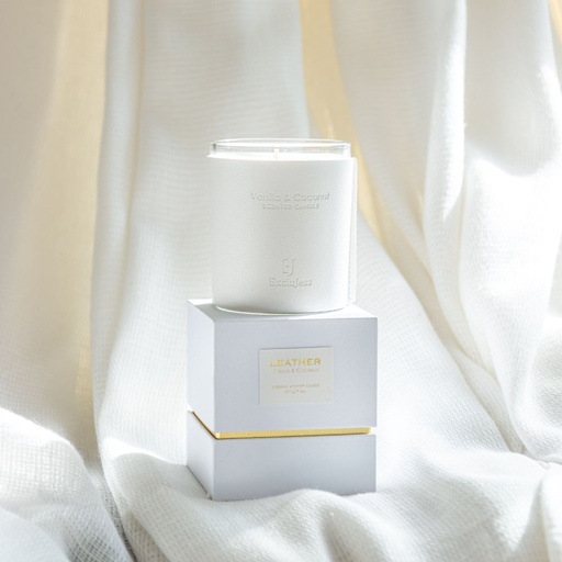 Exclujess leder geurkaars Vanilla & Coconut