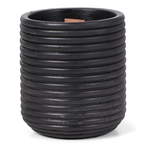 WOODEN WICK KAARS RIBBEL ZWART